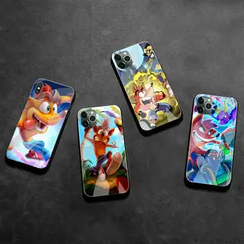 Horúce Hru Crash Bandicoot DIY telefón Prípade kryt Plášťa Tvrdeného Skla Pre iPhone 11 Pro XR XS MAX 8 X 7 6 6 Plus SE 2020 prípade