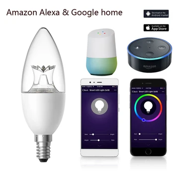 Inteligentný Život WIFI LED Žiarovka LED, 6W Stlmiť Svetlo, Telefón, Diaľkové Ovládanie, Kompatibilné s Alexa Google Domova Ovládanie Hlasom Žiarovka