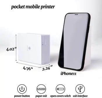Phomemo Prenosné M02 Mini Bluetooth Tlačiareň, Mobilné Fotografiu Tepelná Tlačiareň Štítkov Ručné Mobile Pocket Nálepky Maker Tlačiareň
