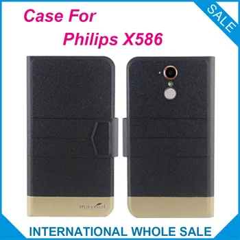 5 Farby Super! Pre Philips X586 Prípade Módne Business Magnetická spona, Vysoko kvalitné Exkluzívne Kožené puzdro pre Philips X586