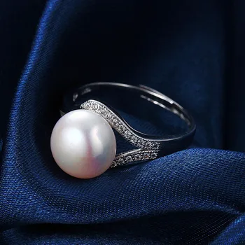 2020 Nové Trendy Pearl Šperky, Luxusné Prstene Originálne Skutočné Prírodné Sladkovodné Perly Nastaviteľný Krúžok Pre Matku Darček,8mm pearl