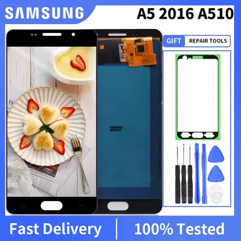 Testované OLED LCD Samsung Galaxy A5 2016 A510F A510M A510FD A5100 A510 LCD Displej Dotykový Displej Digitalizátorom. Montáž