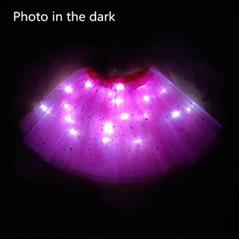 2021 Nové Svetlo LED Dievča Deti Oblečenie Hviezda Tutu Sukne Princezná Strany Tylu Pettiskirt Dieťa Tanec Balet Deti Sukne
