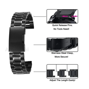 Z nehrdzavejúcej Ocele watchband pre Huawei sledovať GT2 42mm sledovať popruh Pre Česť Magické Hodinky 2 42mm Náramok Hodiniek 2 Kovové Náramok