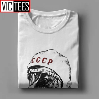 CCCP Rusia-Laika Priestor Traveler Urss Comunismo Astronauta Pes Samec Krátke Rukávy Mužov, T Košele Plus Tees Bavlna Tričká