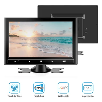 Auto LCD Monitor 7/9 Palcový HD HDMI/VGA/AV TV a PC, DVD Prehrávač, Fotoaparát Auto Zadné View Monitor na opierku hlavy Parkovanie Spätné Systém