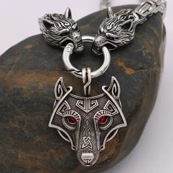 Nerezové Reťaze Vlk Hlavy Amulet Thor Kladivo Mjolnir Odin Symbol Talizman Viking Pánske Šperky Náhrdelníky, Prívesky, Dropship