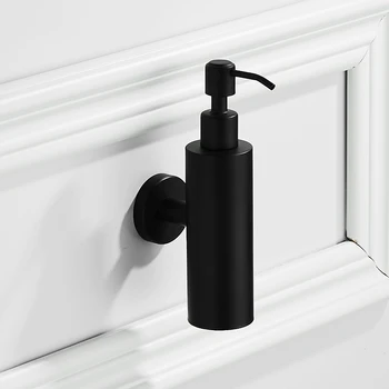 Čierne lakovanie dávkovač tekutého mydla Moderné 304 Nerezovej Ocele štvorcovou základňou wall mount kúpeľňa hardware set