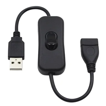 Woopower Medi Materiál USB Kábel Mužov a Žien Prepínač NA VYPNUTIE Kábel Prepnúť LED Žiarovka Power Line 28 cm