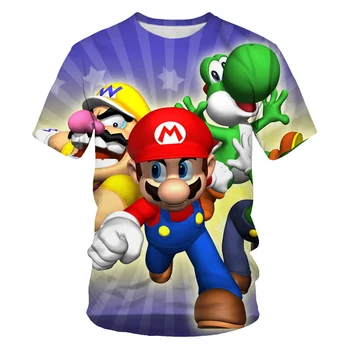 Dobrodružstvo hry Happy Birthday Karikatúra Super Mario 3D Tlač Deti T shirt Dieťa Funny T-shirt Chlapec/Dievča Narodeniny Číslo Oblečenie
