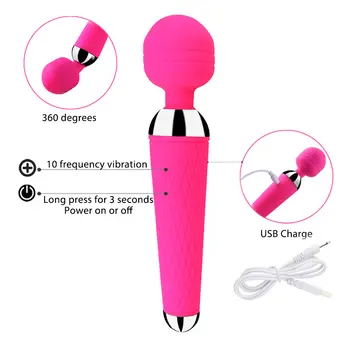 AV Vibrátor Hračky Čarovná Palička G-Spot Silný Sex-Shop Pre Ženy, USB Nabíjanie Dospelých Stimulátor Klitorisu Masér Erotické Produkty