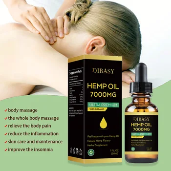 Organické esenciálne oleje úľavu od bolesti, znižuje spánku, úzkosť 7000mg semená konope olej organické semená konope olej bio-aktívny drop