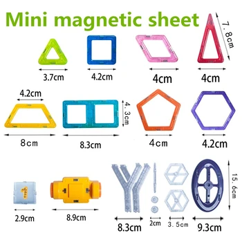 50Pcs 4 Rôzne kombinácie Mini Magnetické Dizajnér Hračky, Plastové Magnetické Bloky Stavby Stanovené Vzdelávacie Hračky pre Deti Darček
