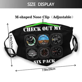 Letecká 6 Pack Nástroj Pre Pilotov Masku na Tvár S Vymeniteľnými PM2.5 Filtrov Obrázok Vlastné Anti-Bakteriálne Prachu Ochrana
