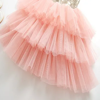 2020 Lete Nové Baby Girl Dress Flitrami bez Rukávov Tortu Šaty Dieťa Princezná Šaty pre Dievčatá, Deti, Oblečenie E21872