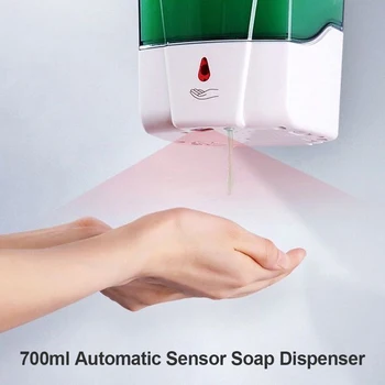 700ml Automatický Dávkovač tekutého Mydla Touchless Nástenné Batérie Powered Inteligentný Senzor Umývanie Rúk Kontajner na Kúpeľňa