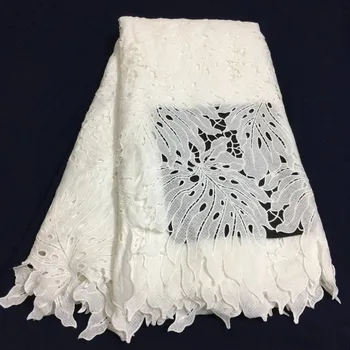 5yards/veľa lastest dizajn 2019 Vysoko kvalitné biele nigérijský francúzskej čipky afriky čipky textílie na spoločenské šaty doprava Zadarmo WW01A