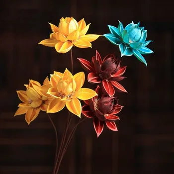 Denisfen Sušené kvety 85 cm Ibištek Lotus Svadobné Dekorácie pre Domov Strany Úradu Dekoračné Umelé Kvety DIY Usporiadanie