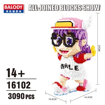 3090pcs+ Balody Micro Diamond stavebným 27 CM Veľké Veľkosti Arale Anime Obrázok 3D Model Mini Tehly Hračky pre Deti, Dievčatá Darček
