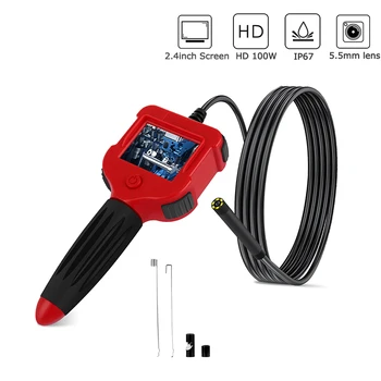 HD 5.5 MM Inšpekcie Endoskopu Fotoaparát Vodotesný IP67 Borescope 2,4-palcový Displej Mini 720P Kamera Auta Monitor Endoskopu