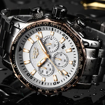 Relojes Hombre 2019New LIGE Hodinky Mužov Luxusné Hodinky Značky Quartz Šport Vojenských Muži Plné Oceľové Náramkové hodinky Potápačské 30 m Bežné Hodinky
