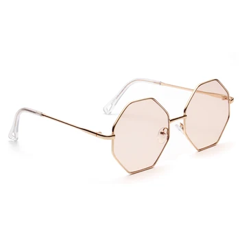 Peekaboo veľké vintage mnohouholník slnečné okuliare žena 2019 octagon tónované jasné slnečné okuliare pre ženy, mužov, kovový rám, uv400