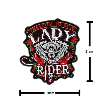 Slobody Jazdiť Výšivky Škvrny Lady Rider Žehlička na Oblečenie Patch Motorkárske Bundy na Motocykel Nášivka Punk Veľké Veľkosti Odznak
