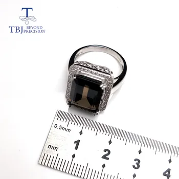 TBJ,Klasická veľká veľkosť drahokam krúžok s Prírodnými údená oct10*14 mm v 925 sterling silver špeciálne drahokam šperky, darček pre ženy