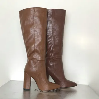 ASUMER 2020 Európsky Štýl kolená vysoké topánky ženy ukázal prst 10 cm vysoké podpätky, topánky dámske klasické jesenné dlhé zimné topánky žena