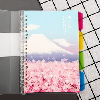 A4/B5/A5 Tvorivé Farebné Notebook Priehľadný Index Kryt Špirála Denník Plánovač Papier Notebook Školského Úradu, Papiernictvo Dodávky