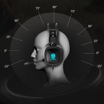 Gaming Headset 7.1 Virtuálny 3,5 mm Káblové RGB Svetlo Hra Slúchadlá Potlačením Hluku s Mikrofónom pre Notebook PS4 Hráč