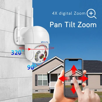 H. 265 1080P WiFi PTZ Kamery IP Vonkajšie AI Ľudských Detekciu Audio SD Kartu Cloud Onvif Auto Tracking Wireless Speed Dome Kamery CCTV