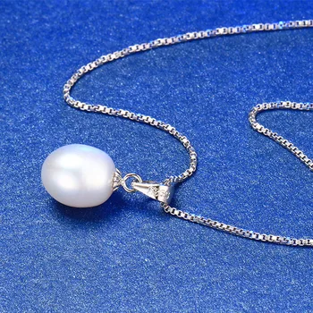 HENGSHENG Reálne 925 Sterling Silver Ručné Jemné Šperky Klasický Dizajn Prírodné Perlový Náhrdelník Prívesok pre Ženy Acessorios