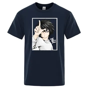 Death note t shirt muž Krátky rukáv 2020 lete Bavlna Kvality Muži T-shirt japonské anime tričko pánske topy Harajuku Streetwear