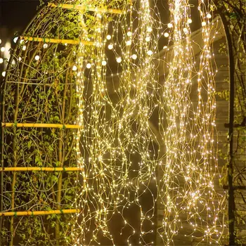 200LED Vína Svetlá Medený Drôt Pobočky Svetlá LED Víla String Svetla Teplá Biela Svetelný Záves Na Vianoce Svadobné Party Decor
