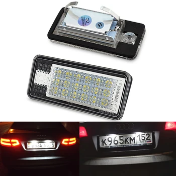 OXILAM 2x Auto LED Licenčné Číslo Doska Svetlo, Žiarovka 12V LED Biele Svetlo pre Audi A3, S3 8P A4 B6 B7 A5 A6 4F Q7 A8 S8 C6 Cabriolet