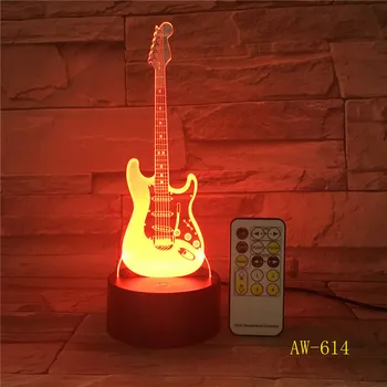 Hudba v Pohode, Gitara, Bass 3D LED LAMPY, NOČNÉ SVETLO pre Hudobníkov Domov Stôl Dekorácie Narodeniny Vianočný darček Darček AW-614