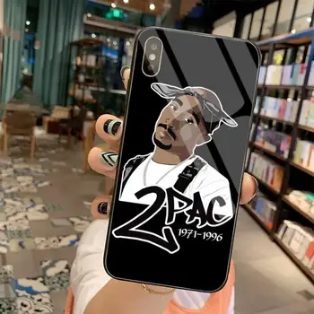 Rapper 2pac Tupac Novo Prišiel Black Mobilný Telefón Prípade Tvrdeného Skla Pre iPhone 11 Pro XR XS MAX 8 X 7 6 6 Plus SE 2020 prípade