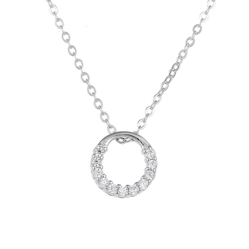925 sterling silver módne lesklé zirkón kolo kruhu dámy prívesok náhrdelníky krátky odkaz reťazca šperky svadobný dar