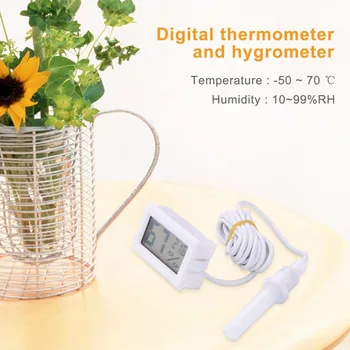 Digitálny Mini LCD C Teplomer Vlhkomer Chladnička s Mrazničkou Teplota Vlhkosť Meter Biele Vajcia Inkubátor Dĺžka Kábla