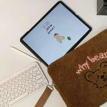 Kórea Iny Roztomilý Plyšový Medvedík 11 13 15 Palcový Tablet Pre iPad Vak Linkovej lodnej prepravy Taška na Laptop Taška