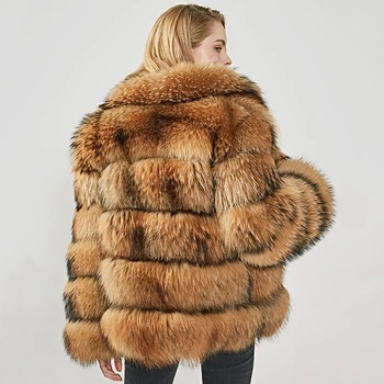 Mýval Kožušinový Kabát Ženy Zimné Luxusné Real Kožušiny Bunda Dámy Nové Prírodné Mýval Kožuchy