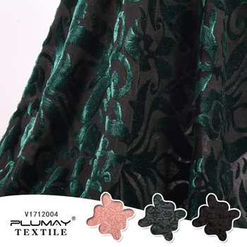 Velvet textílie multicolor pletené mäkké 4 way stretch damašku, hodváb burnout pre garment68%polyester 24%nylon 8%spandex