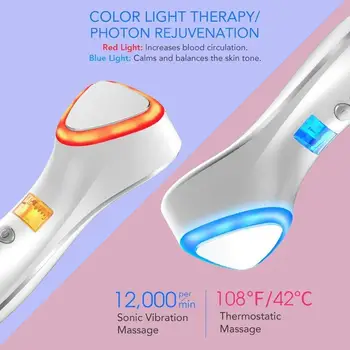 LED Teplej Studenej Tvár Starostlivosť o Pleť Zariadenie Masér Kladivo Ultrazvukové Kryoterapia Tváre Vibrácií Červené, Modré Svetlo Ion Beauty Nástroja