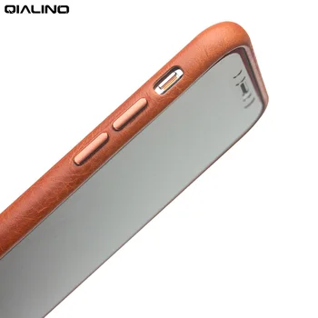 QIALINO Business Štýle Originálne Kožené puzdro pre Apple iPhone X Módne Luxusné, Ručne vyrábané Ultra Tenké Zadný Kryt pre iPhone X