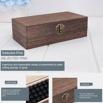 36 Drevené Rošty Úložný Box Aromaterapia Prípade Prenosné Šperky Esenciálny Olej Fľaše, Veľké Kapacity Domova Vintage Prachotesný