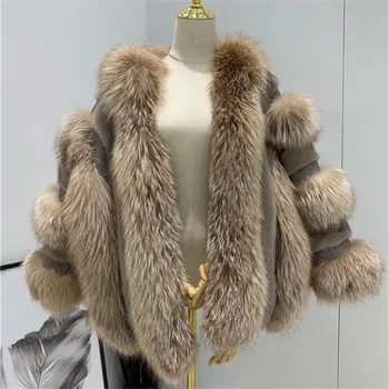 2020 Nové Prírodné oblečenie dámske kabáty Luxusné Skutočné Reálne Noriek Kožušiny Fox Kožušinové Bundy