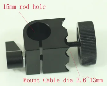 2x Jednolôžková Prípojného Kábla Svorka 15 mm Rod Gombík Káblový Zámok pre Video Videokamera, Fotoaparát