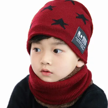 Krásne detské zimné vlna klobúk krku kryt kórejská verzia zosilnené teplé pletené klobúk dieťa, detské čiapky klobúk set šál