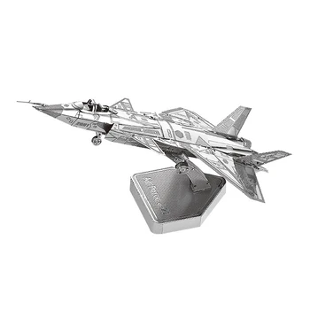 HK NANYUAN 3D Kovov Puzzle Model Auta J-20 Warplane Montáž Model DIY 3D Laser Cut Model Skladačka Puzzle, Hračky pre Chlapcov Dospelých